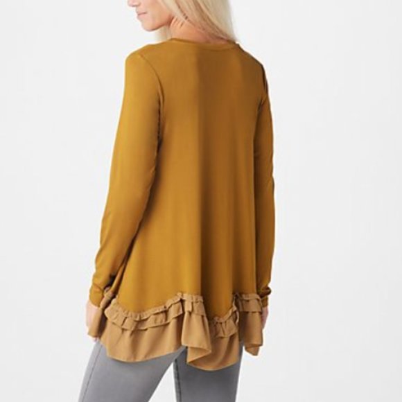 LOGO Rayon 230 Top with Crepe Chiffon Ruffles 5933 - Picture 2 of 2